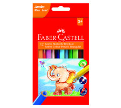 Picture of FABER CASTELL JUMBO PENCIL COLOURS TRIANGULAR X12